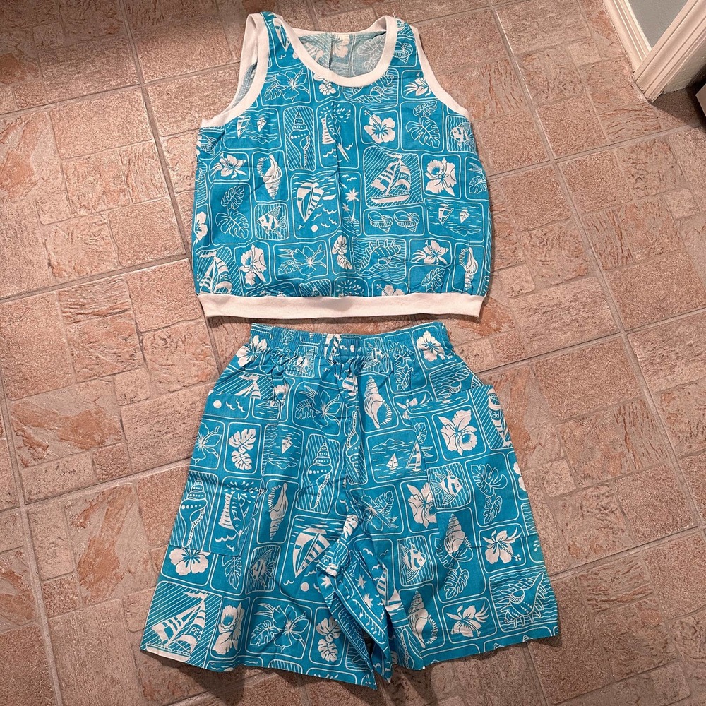 Hilo Hattie made in Hawaii shorts set cotton medium